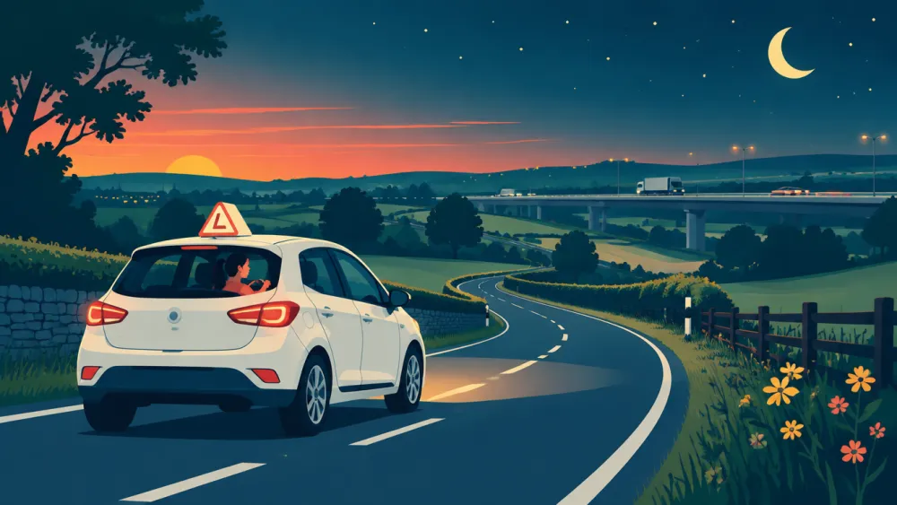 Illustration: Sonderfahrten Klasse B: Überland, Autobahn, Nacht